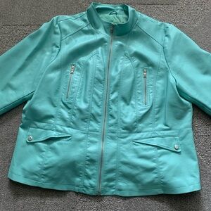 Roz & Ali Aqua Green Motorcycle Jacket